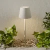 Zafferano Poldina LED-maapiikkilamppu, ladattava, harmaa