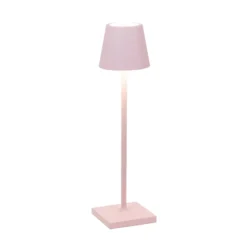 Zafferano Poldina micro akkulamppu IP65 vaaleanpunainen