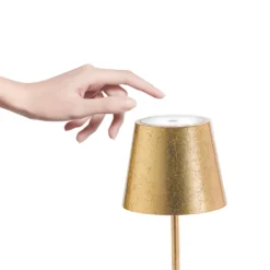 Zafferano Poldina mini akku pöytälamppu, kultainen